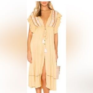 Free People Yellow Boho Maxi Dress